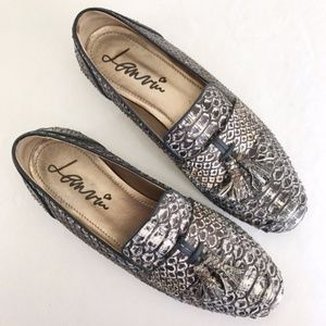 Lanvin snakeskin tassel loafers
